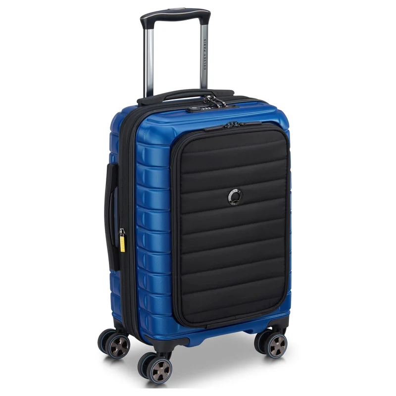 Delsey Paris Shadow 5.0 - Trolley de cabina con 4 ruedas y bolsillo delantero S 55 cm expandible USB (blau)