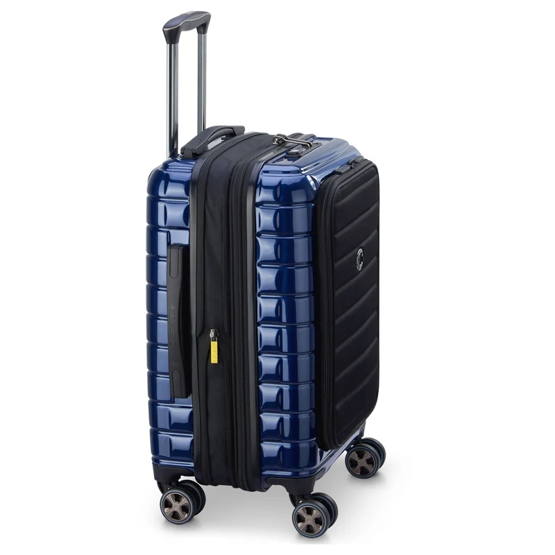 Delsey Paris Shadow 5.0 - Trolley de cabina con 4 ruedas y bolsillo delantero S 55 cm expandible USB (marineblau)