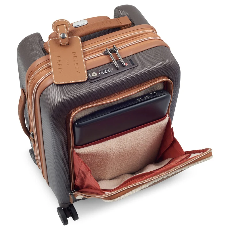 Delsey Paris Chatelet Air 2.0 - Trolley de cabina de 4 ruedas 55 cm expandible 14" USB (braun)