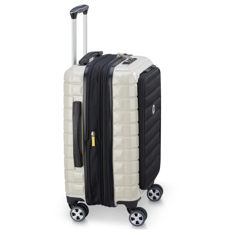 Delsey Paris Shadow 5.0 - Trolley de cabina de 4 ruedas con bolsillo delantero S 55 cm expandible USB (elfenbein)