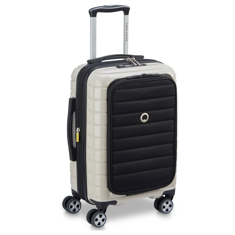 Delsey Paris Shadow 5.0 - Trolley de cabina de 4 ruedas con bolsillo delantero S 55 cm expandible USB (elfenbein)