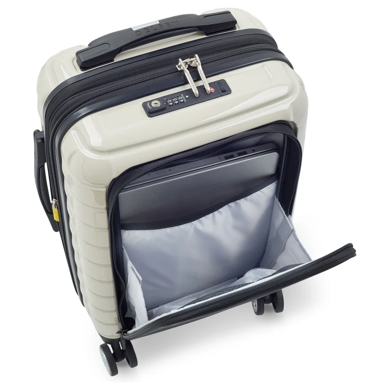 Delsey Paris Shadow 5.0 - Trolley de cabina de 4 ruedas con bolsillo delantero S 55 cm expandible USB (elfenbein)
