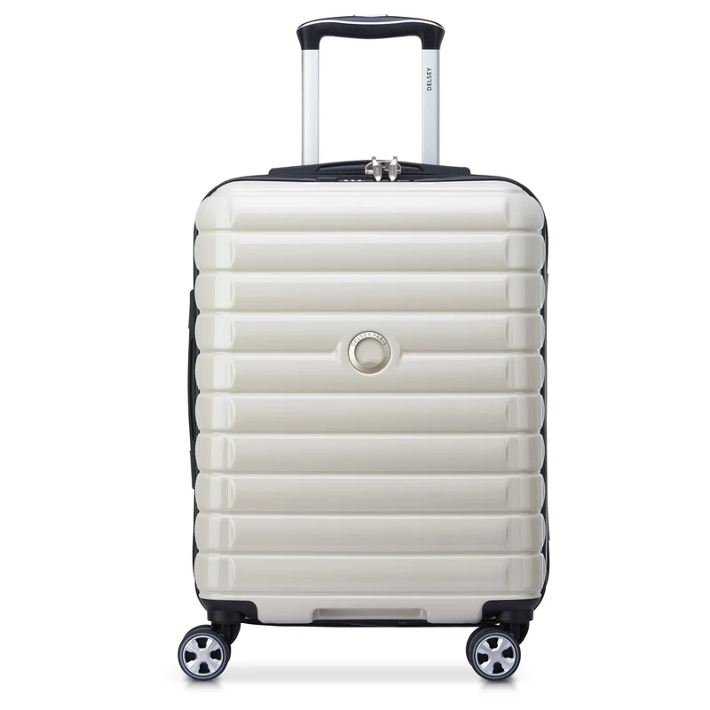 Delsey Paris Shadow 5.0 - Trolley de cabina slim line USB de 4 ruedas 55 cm (elfenbein)