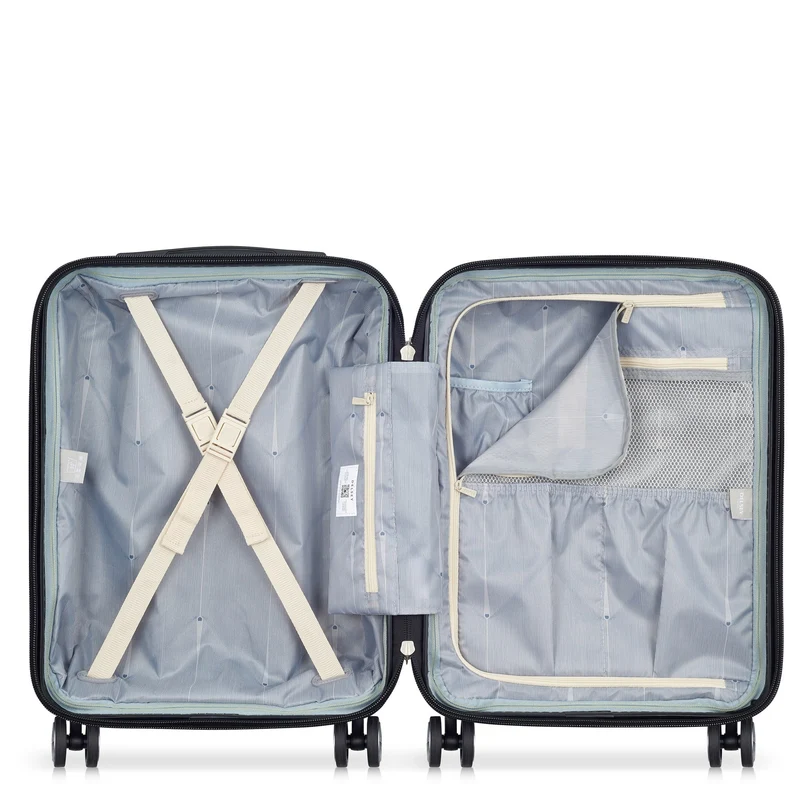 Delsey Paris Shadow 5.0 - Trolley de cabina slim line USB de 4 ruedas 55 cm (elfenbein)