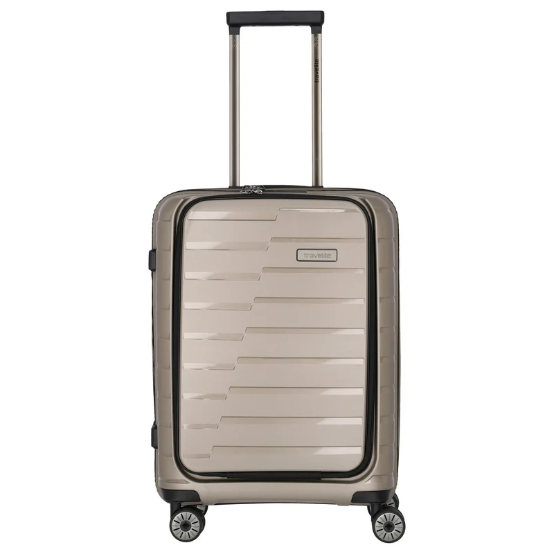 Travelite Air Base - Trolley de cabina con 4 ruedas y bolsillo delantero S 55 cm (champagner)