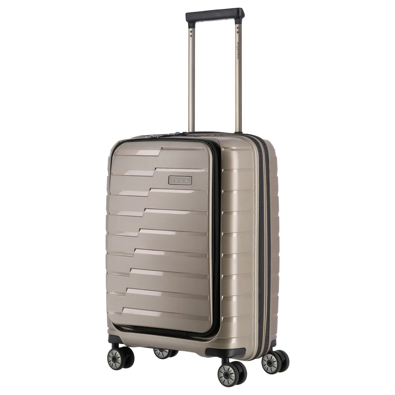 Travelite Air Base - Trolley de cabina con 4 ruedas y bolsillo delantero S 55 cm (champagner)