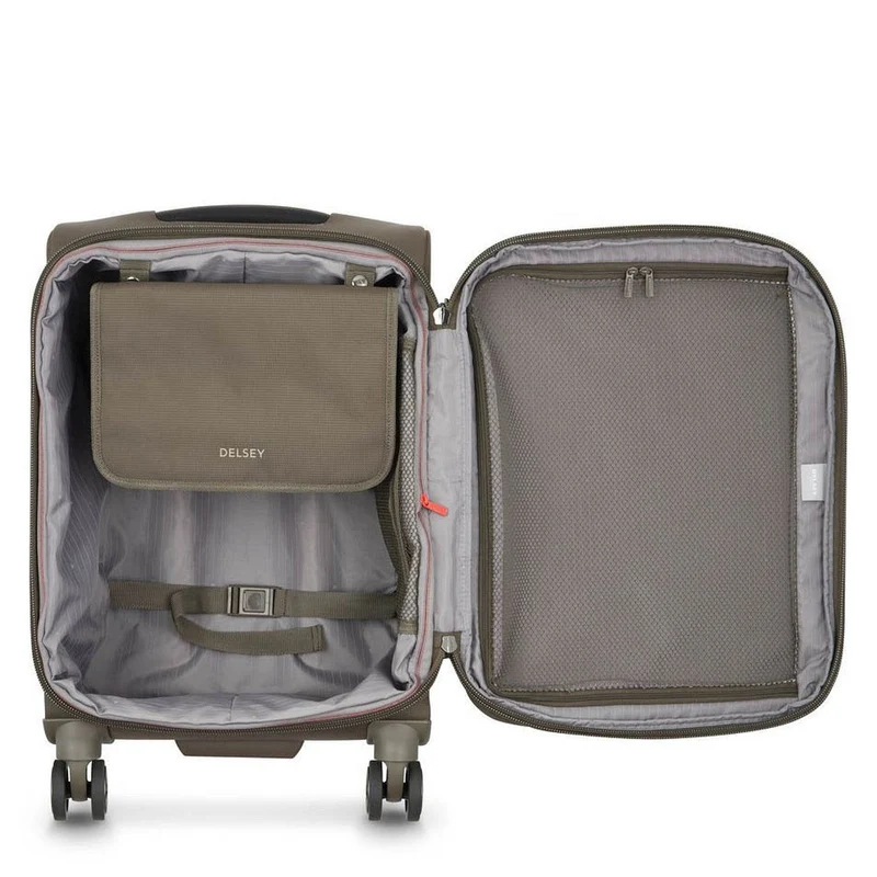 Delsey Paris Helium Dlx 2.0 Slim Line - Trolley de cabina con 4 ruedas 55 cm (mokka)