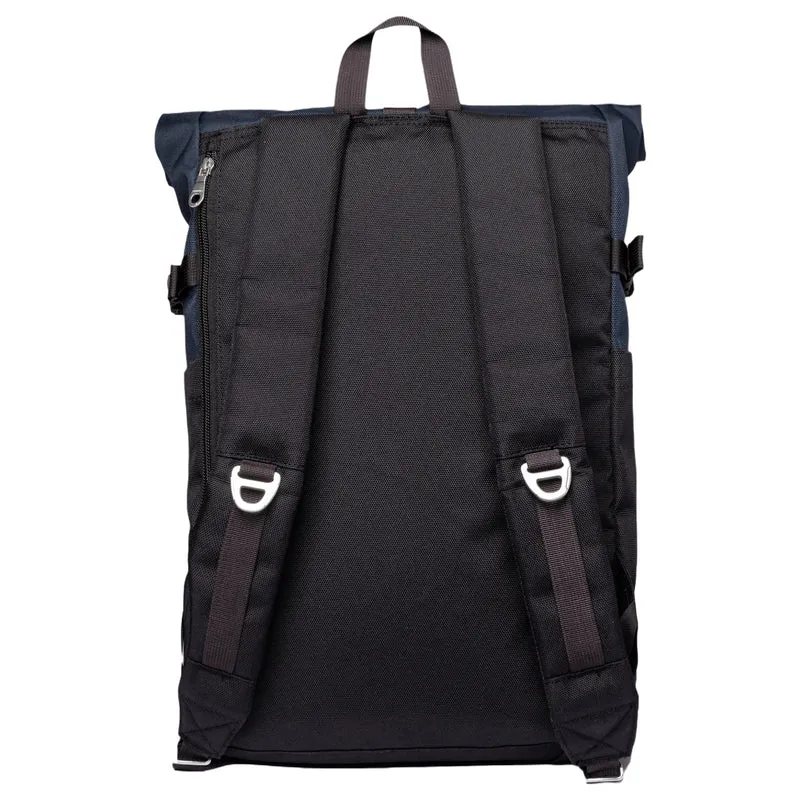Sandqvist Icon Rolltop - Mochila M 14" 60 cm (multi negro/ azul marino con cuero negro)