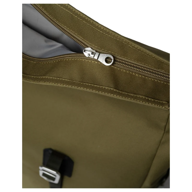 Sandqvist Icon Rolltop - Mochila M 14" 60 cm (verde oliva con cuero negro)