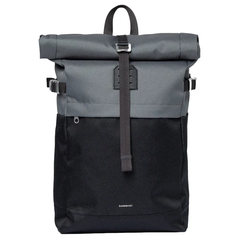 Sandqvist Icon Rolltop - Mochila M 14" 60 cm (multi oscuro con cuero negro)