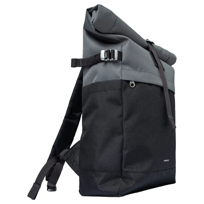 Sandqvist Icon Rolltop - Mochila M 14" 60 cm (multi oscuro con cuero negro)