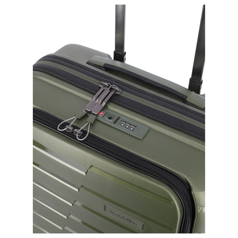 Travelite Air Base - Trolley de cabina con 4 ruedas y bolsillo delantero S 55 cm (olive)