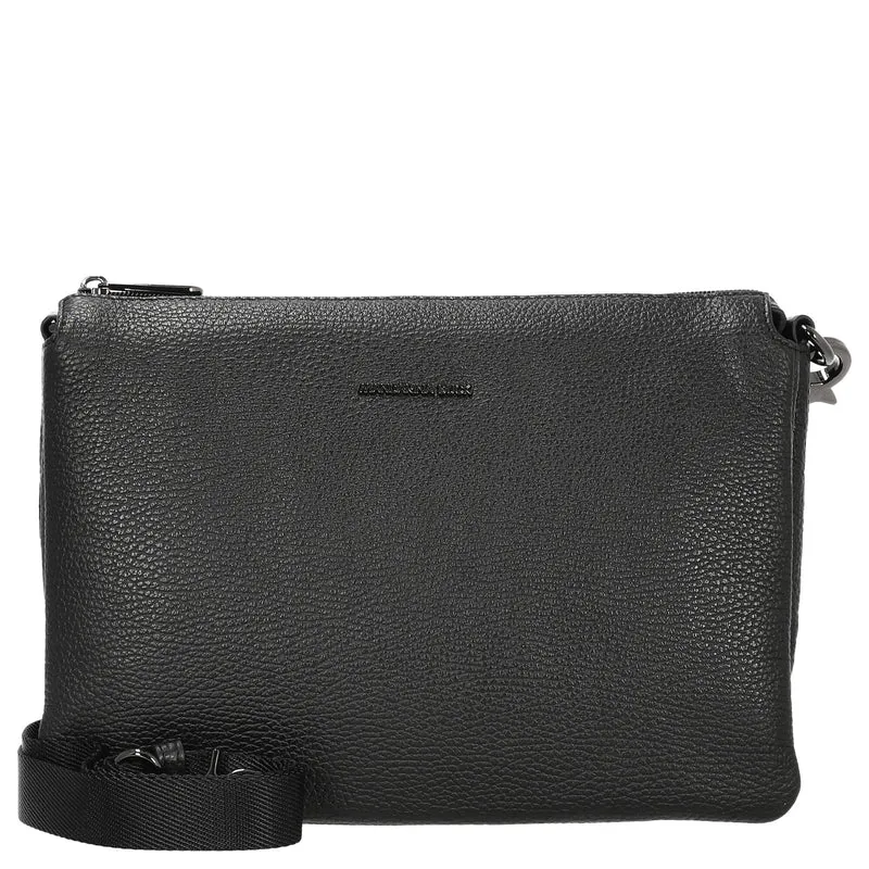 Mandarina Duck Mellow Leather - Bolso bandolera 28 cm (nero)
