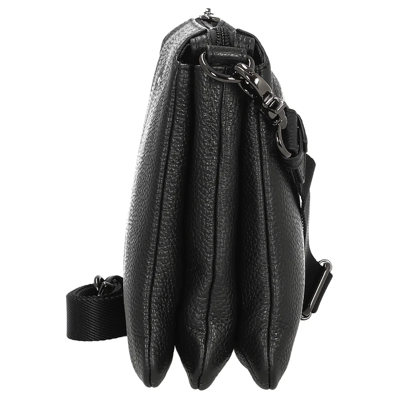 Mandarina Duck Mellow Leather - Bolso bandolera 28 cm (nero)