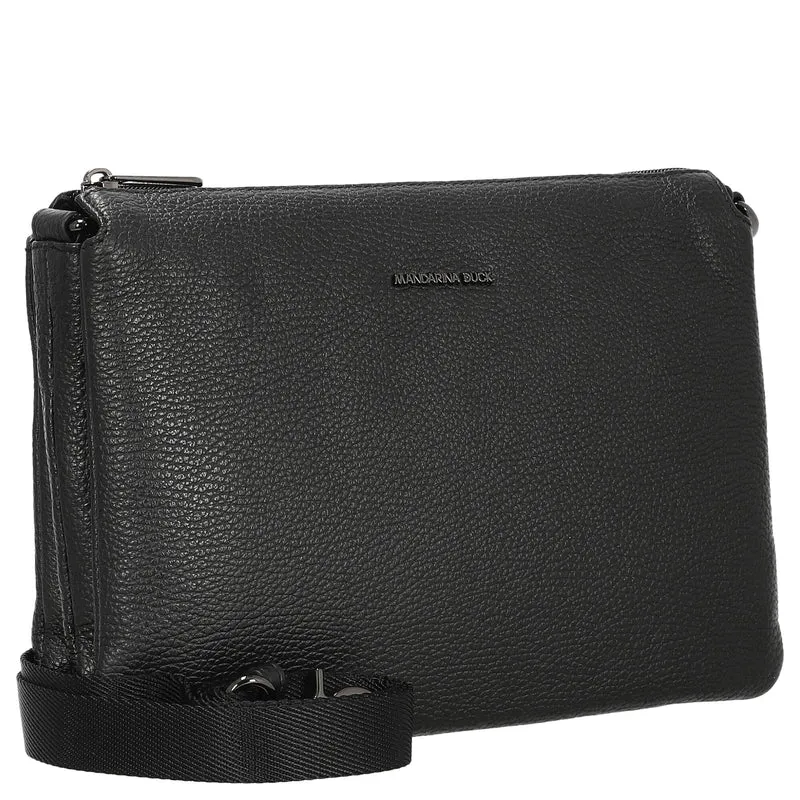 Mandarina Duck Mellow Leather - Bolso bandolera 28 cm (nero)