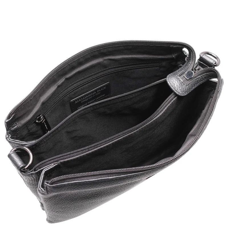 Mandarina Duck Mellow Leather - Bolso bandolera 28 cm (nero)