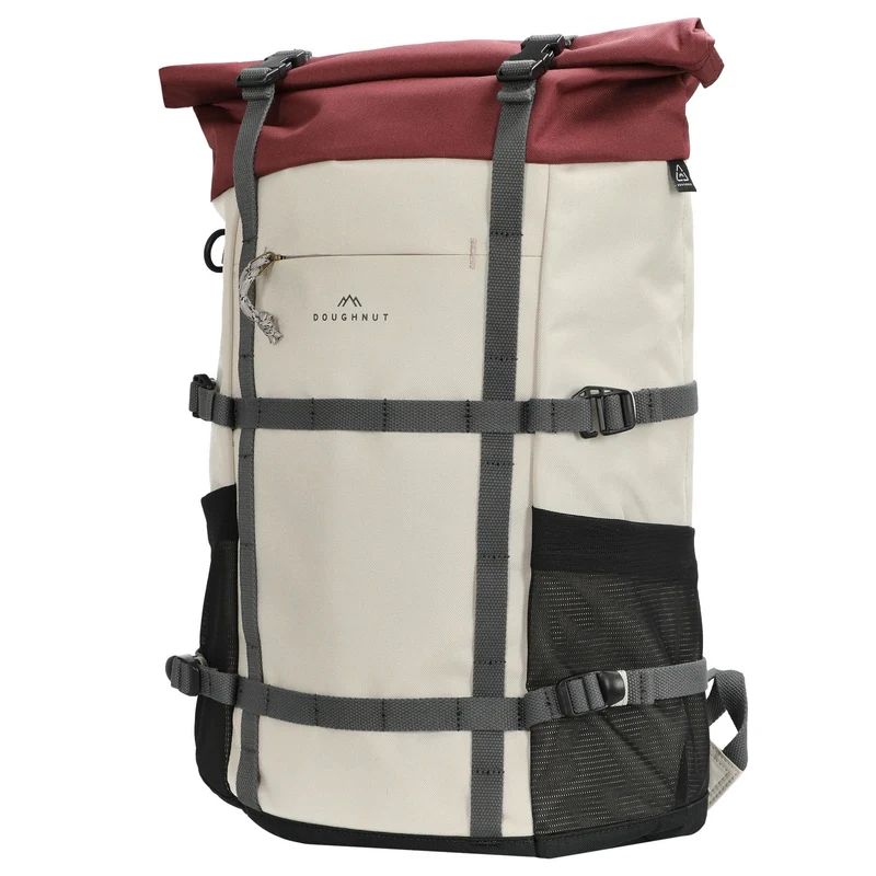 Doughnut Paratrooper Reborn - Mochila Rolltop 14" 67 cm expandible (stone x wine)