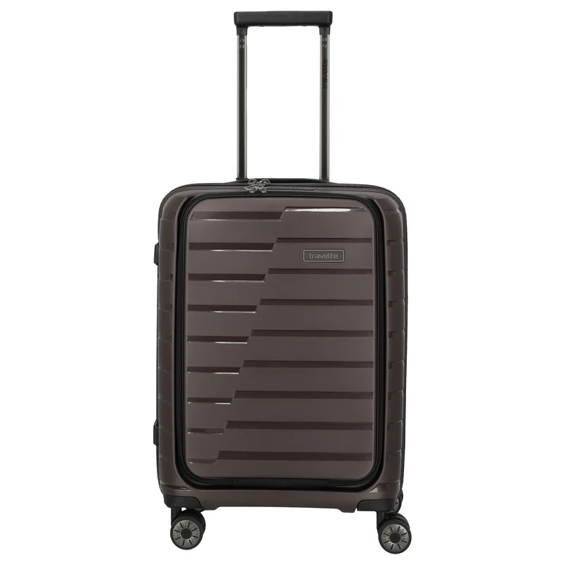 Travelite Air Base - Trolley de cabina con 4 ruedas y bolsillo frontal S 55 cm (coffee)