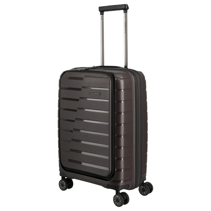 Travelite Air Base - Trolley de cabina con 4 ruedas y bolsillo frontal S 55 cm (coffee)