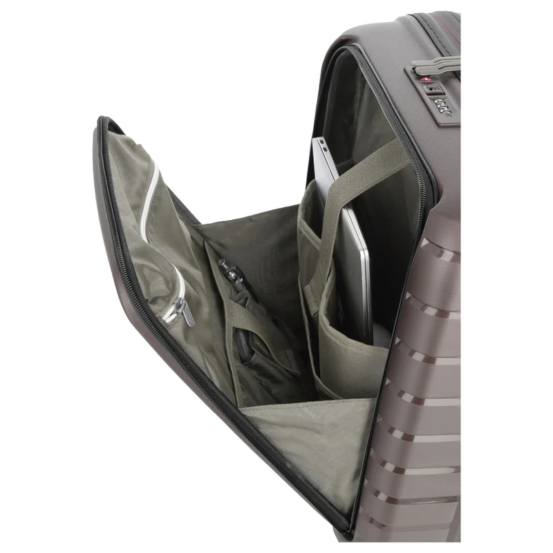 Travelite Air Base - Trolley de cabina con 4 ruedas y bolsillo frontal S 55 cm (coffee)