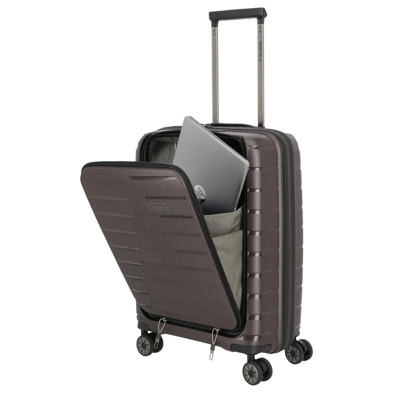 Travelite Air Base - Trolley de cabina con 4 ruedas y bolsillo frontal S 55 cm (coffee)