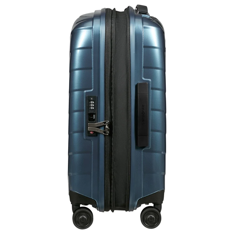 Samsonite Attrix - Trolley de cabina con 4 ruedas S 55/35 cm erw. (steel blue)