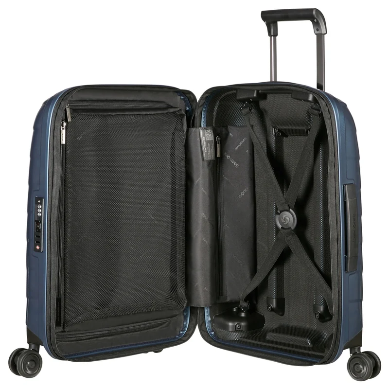 Samsonite Attrix - Trolley de cabina con 4 ruedas S 55/35 cm erw. (steel blue)