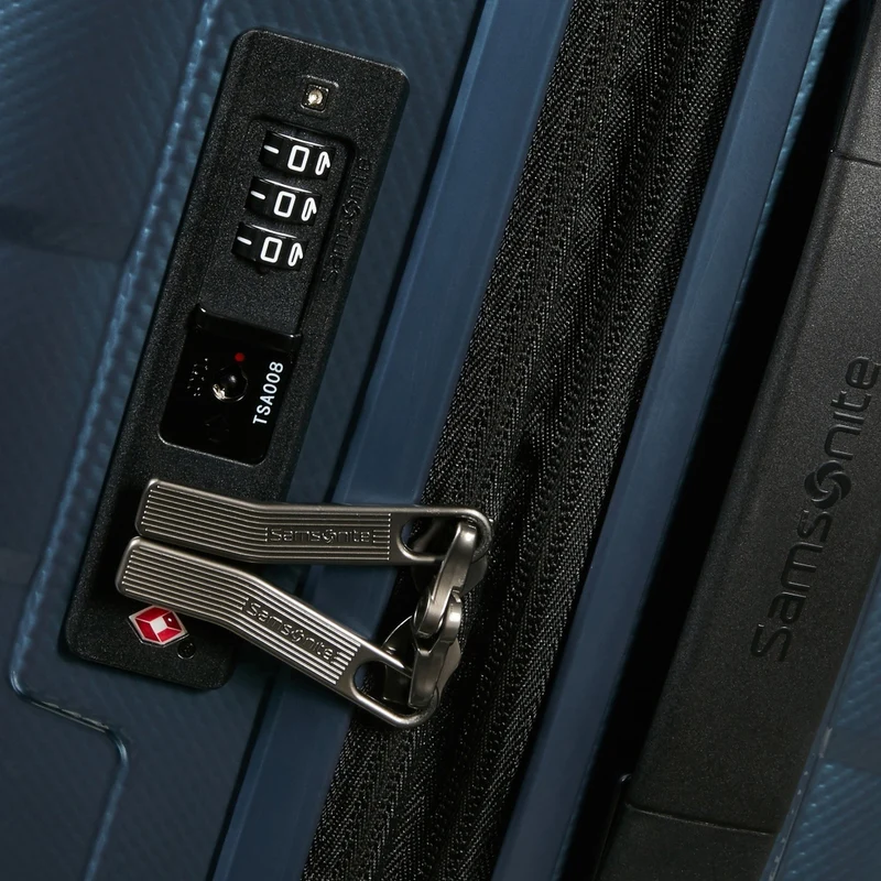 Samsonite Attrix - Trolley de cabina con 4 ruedas S 55/35 cm erw. (steel blue)