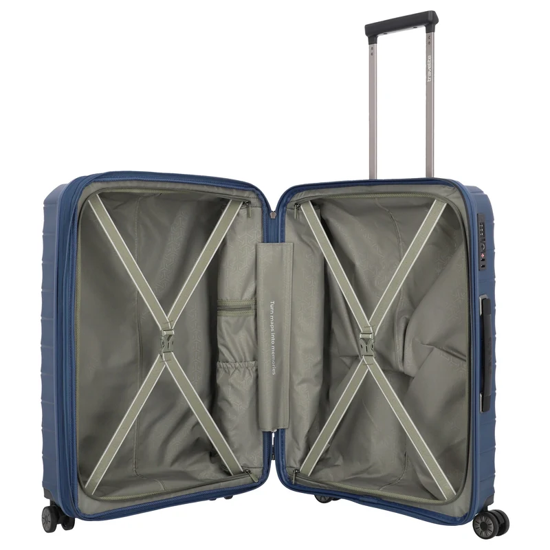 Travelite Mooby - Trolley de 4 ruedas M 66 cm expandible (marine)
