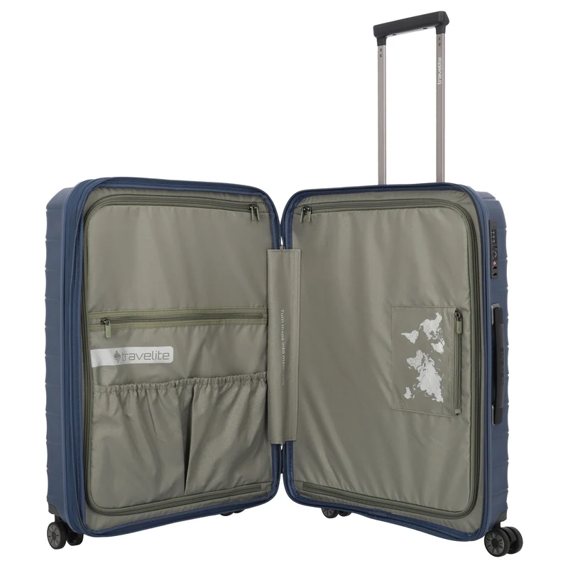 Travelite Mooby - Trolley de 4 ruedas M 66 cm expandible (marine)