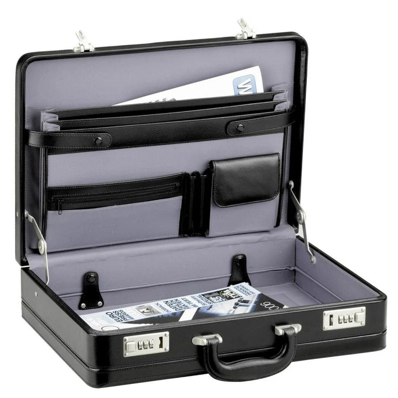 D&N Tradition Business - Maletín 45 cm cuero bovino (color: negro)