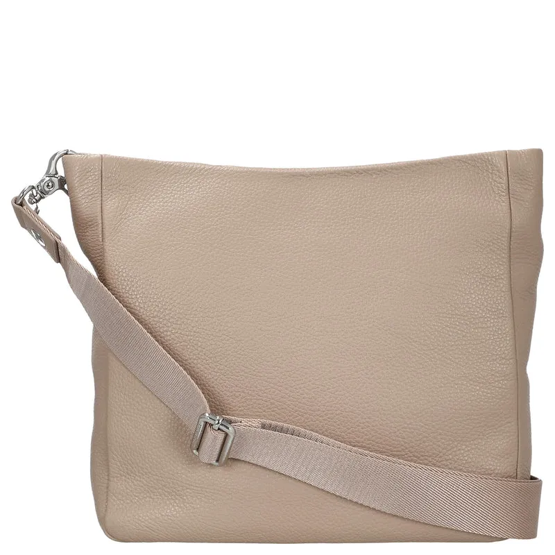 Mandarina Duck Mellow Leather - Bolso bandolera L 35 cm (warm taupe)
