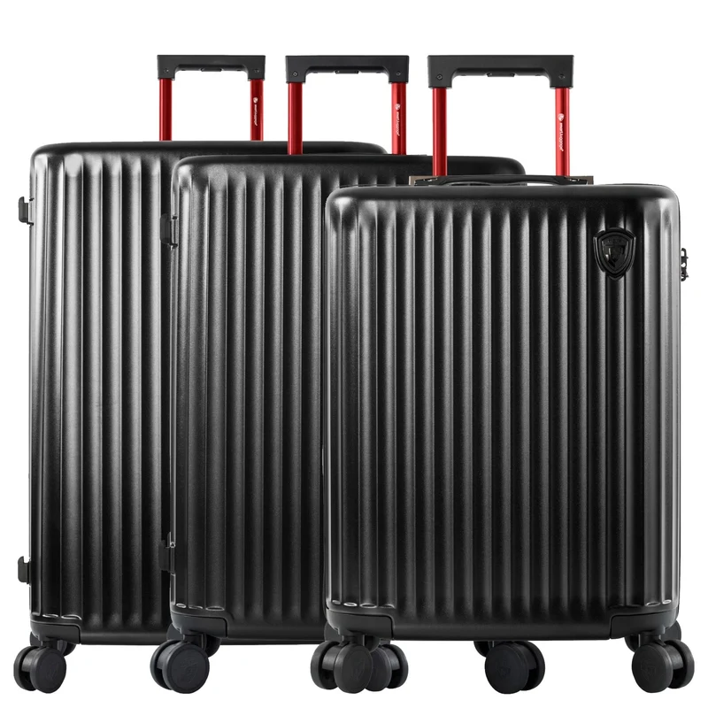 Heys SmartLuggage - Set de trolley con 4 ruedas 3 piezas L/M/S (black)