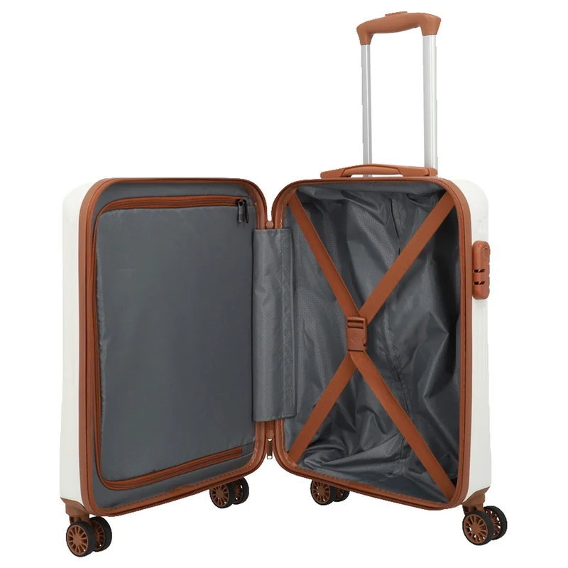 Travelite Bali - Trolley de cabina con 4 ruedas S 55 cm (weiß/cognac)
