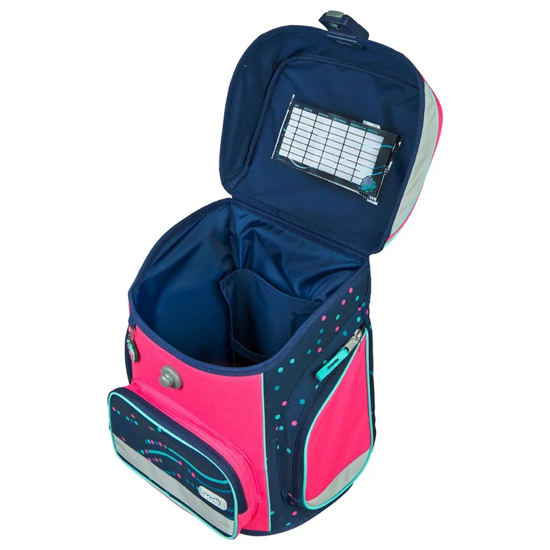 Scooli EasyFit Glow DIN - Set de mochila escolar 5 piezas (Dotty Dolphin)
