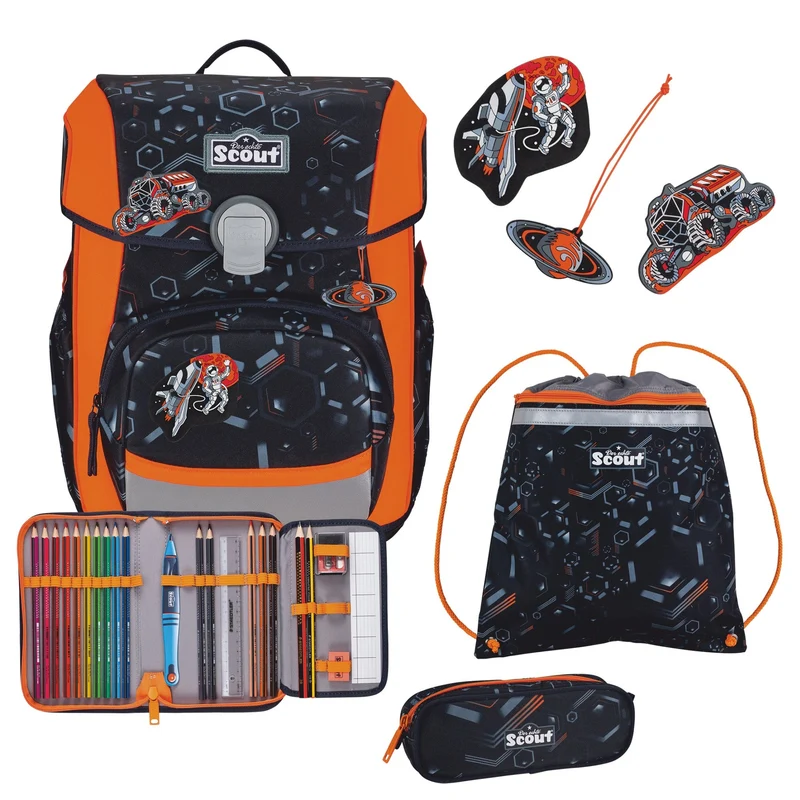 Scout Neo DIN - Set de mochila escolar 4 piezas (Space Data)