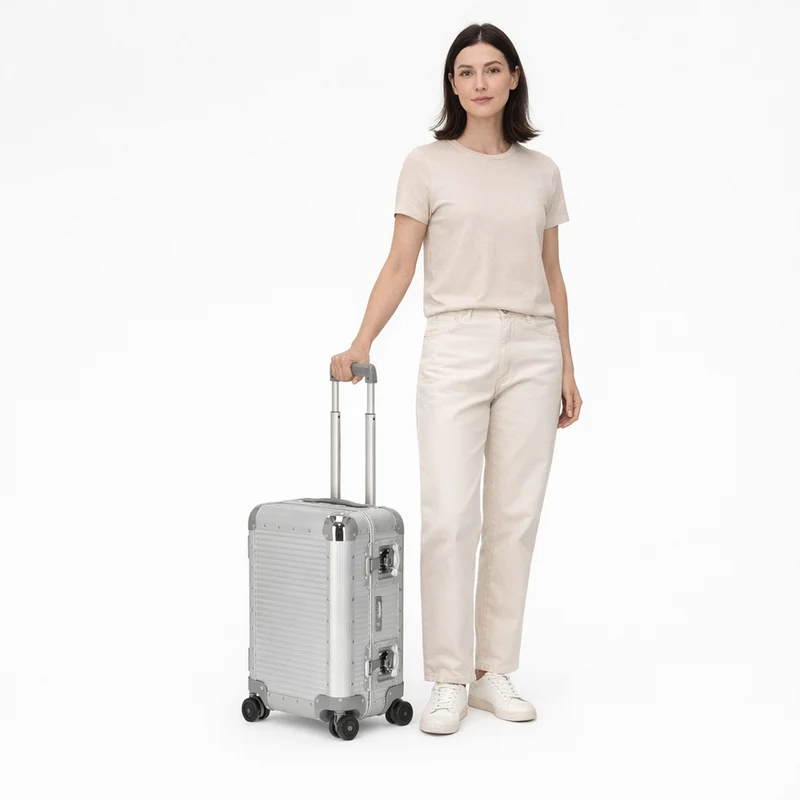 FPM Milano Bank S aluminum Spinner 53 - Trolley de cabina con 4 ruedas 53 cm (moonlight silver)