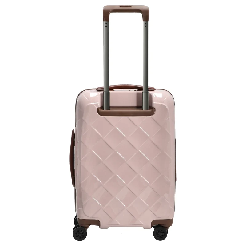 Stratic Leather and More - Trolley de cabina con 4 ruedas y bolsa frontal 15" 55 cm S (rose)