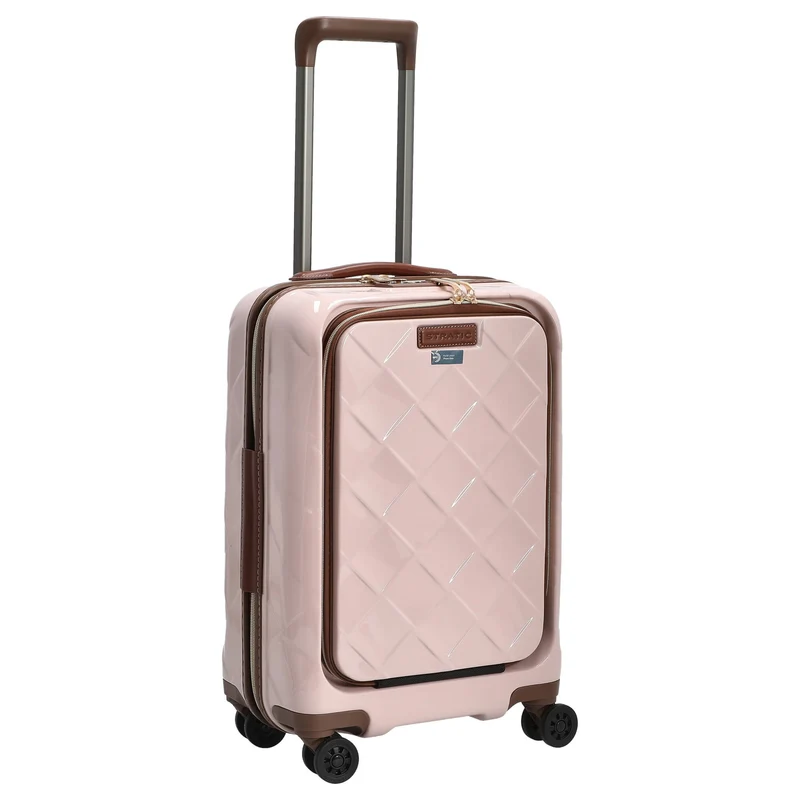 Stratic Leather and More - Trolley de cabina con 4 ruedas y bolsa frontal 15" 55 cm S (rose)