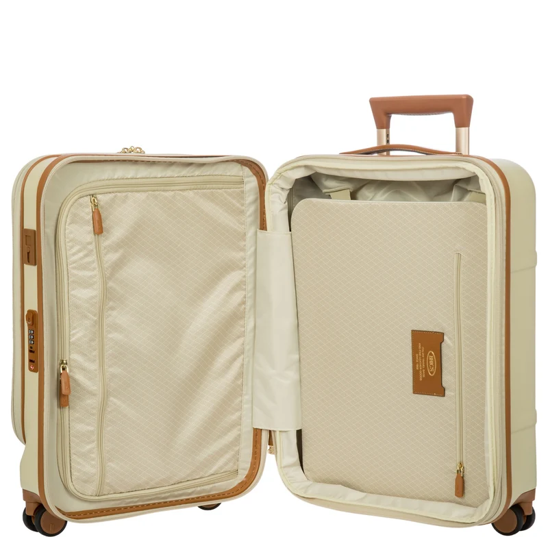 Brics Bellagio - Trolley de cabina con 4 ruedas y bolsillo delantero 55 cm expandible (cream)