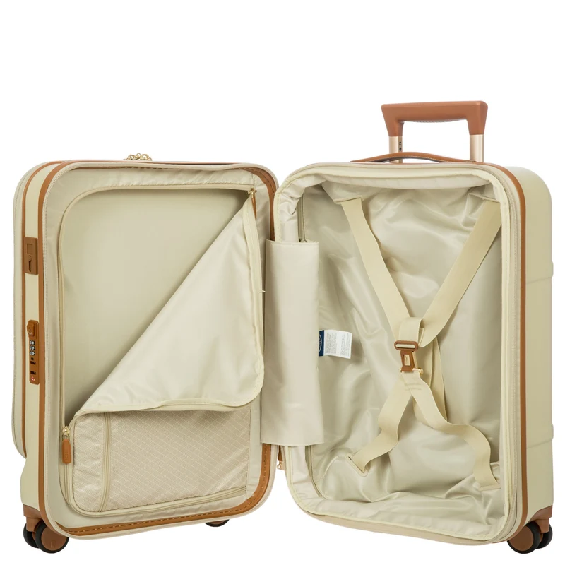 Brics Bellagio - Trolley de cabina con 4 ruedas y bolsillo delantero 55 cm expandible (cream)