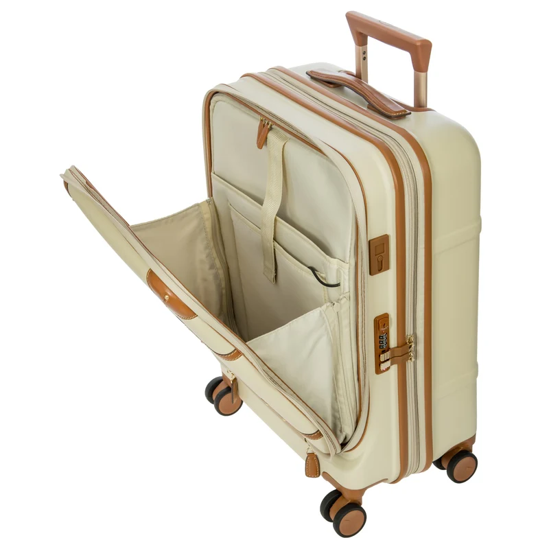 Brics Bellagio - Trolley de cabina con 4 ruedas y bolsillo delantero 55 cm expandible (cream)