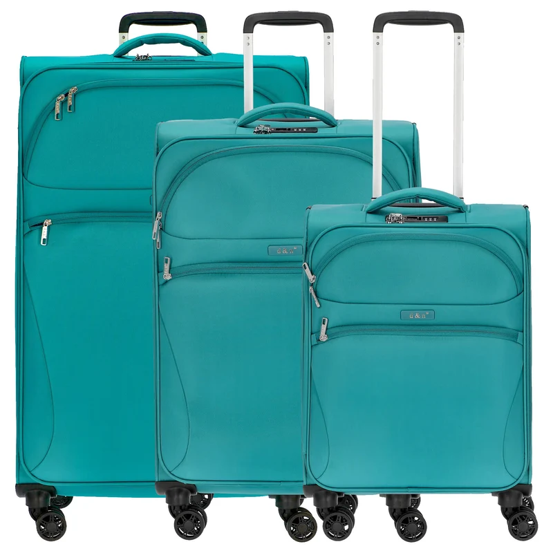 D&N Travel Line 9104 - Juego de maletas, 3 piezas (verde)