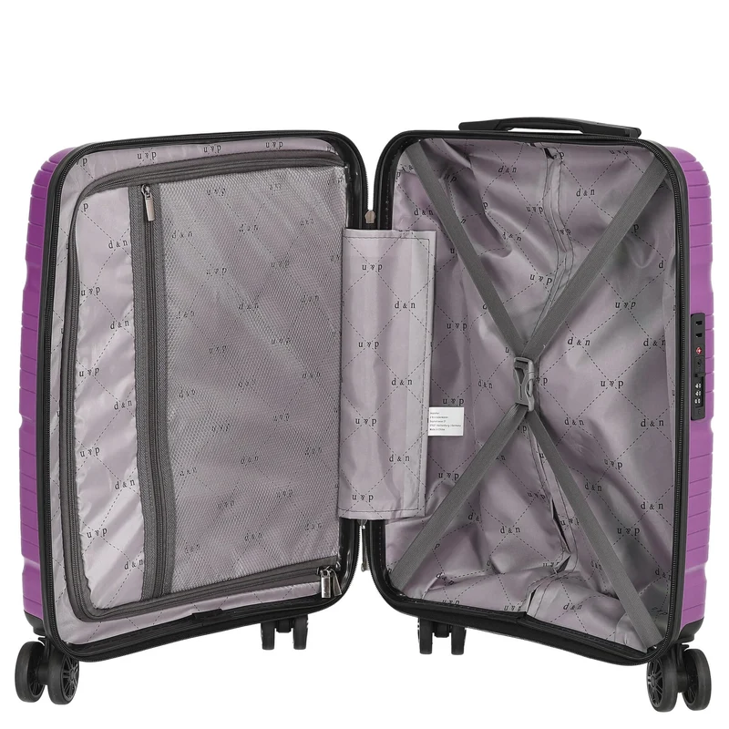 D&N Travel Line 4300 - Maleta de cabina de 4 ruedas S 55 cm (color: púrpura)