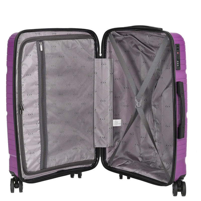 D&N Travel Line 4300 - Maleta de 4 ruedas M 66 cm (color: púrpura)
