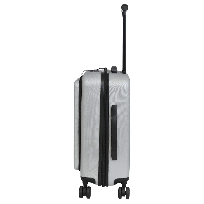 Valentino Bags Explorer Carry On - Trolley de cabina con 4 ruedas y soporte para bebidas 53 cm USB (silver)