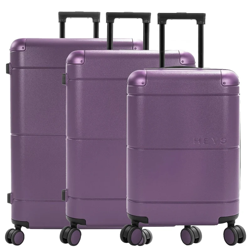 Heys Zen - Set de trolley de 4 ruedas 3 piezas ampliable (lila)