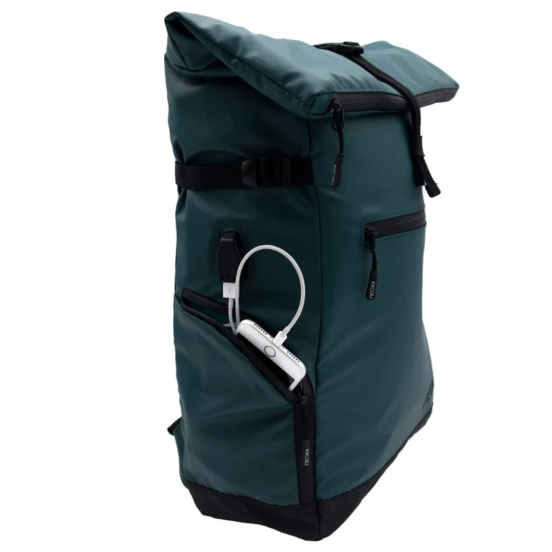 Neoxx VIBE Roll Top - Mochila 15" 45 cm USB (nite)