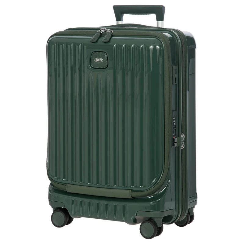 Brics Positano - Trolley de cabina de 4 ruedas 55 cm USB expandible (emerald green)
