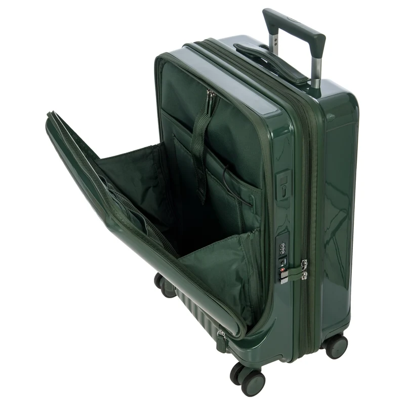 Brics Positano - Trolley de cabina de 4 ruedas 55 cm USB expandible (emerald green)